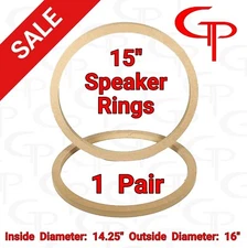15 inch Speaker Rings MDF GP Car Audio Fiberglass Mounting Spacer 1 PAIR 15"