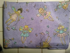 1.5 Yard Fairies w Glitter Sparkles on Purple Background Cotton Fabric