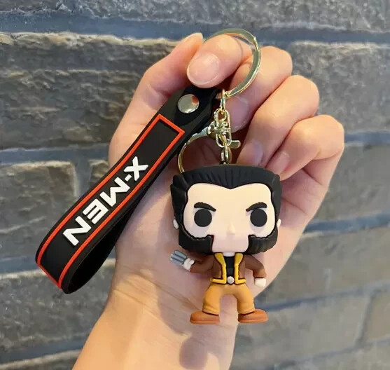 New Lovely Marvel X-MEN Wolverine 3D PVC Bags Hanger Pendant Keychains Key  Rings