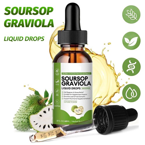 60ML Soursop Graviola Extract Liquid Drops Support Regeneration, Immune Boost