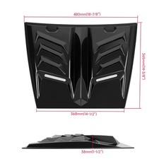 Universal Air Flow Intake Hood Scoop Vent Bonnet Cover Glossy Black 20x18.5