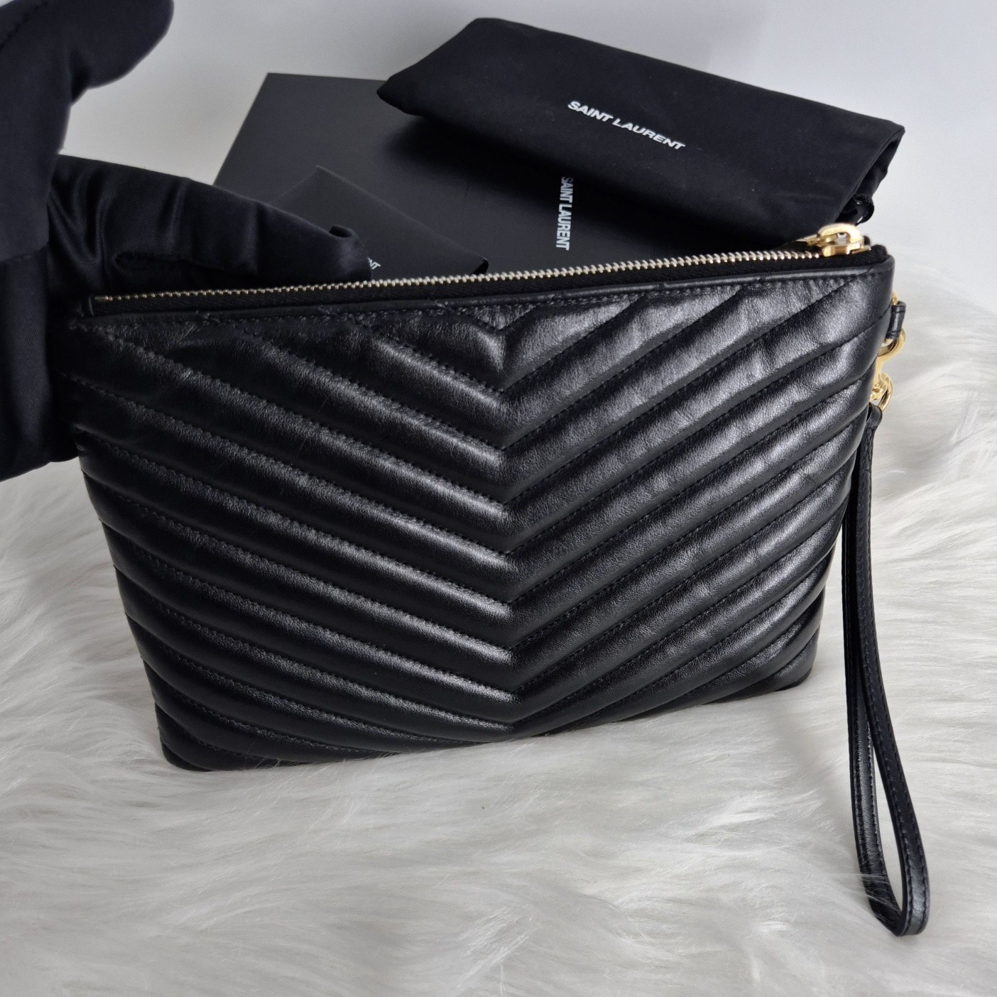 Borsa pochette donna Saint Laurent Matelassé piccola 379039 129745238