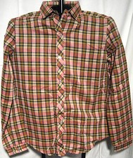 Oak Hill Plaid Pink Yellow Green 1970s Button Down Shirt Deadstock