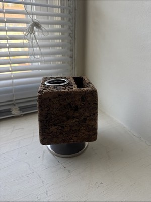 Vintage Park Sherman Cork Tack Pen Pencil Note Holder Cube Desk Organizer MCM