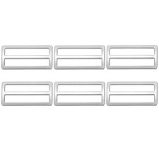 Slide Tri-Glide Buckle, 2"Metal Adjustable Slide Rectangle 6 Pcs Silver