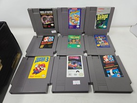 Lot of 9 NES Games w/ Storage Case &ndash; Super Mario Galaga DuckTales Adventure