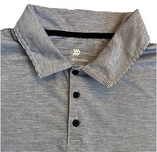 All in Motion Men's Short Sleeved Polo Shirt Navy White Striped Size XL