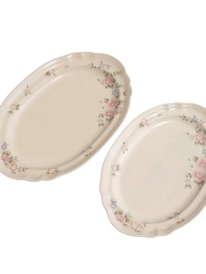 Pfaltzgraff USA Tea Rose Oval Platter Serving Plate Dish 15
