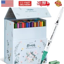 Markers for Adult Coloring Books No Bleeding 100 Colors Coloring Markers Wate...