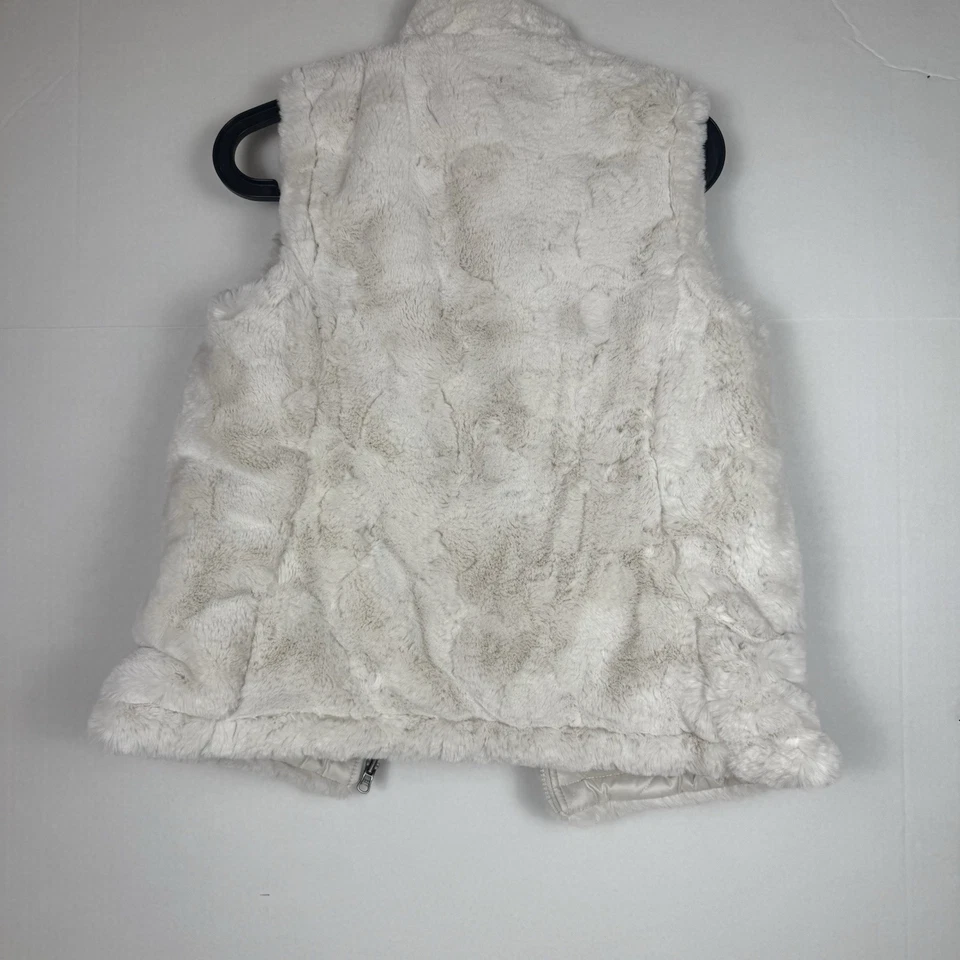 Chaleco reversible Nicole Miller para mujer marfil de piel sintética talla XS Foto 2 de 4