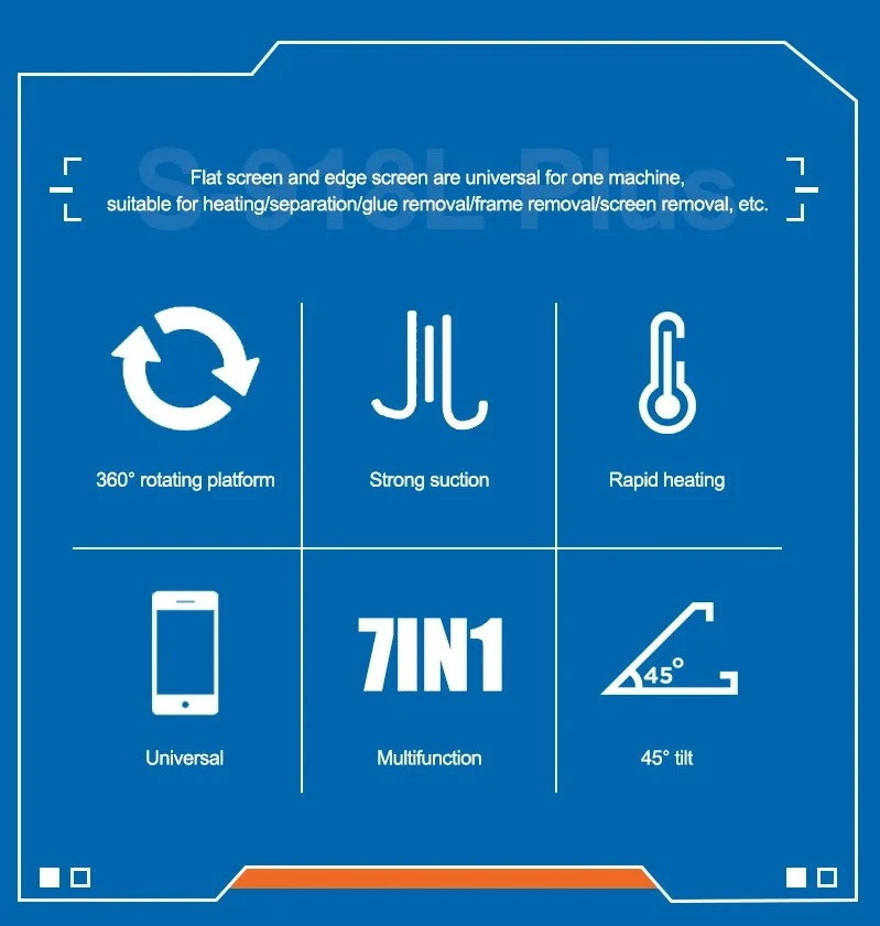 Edge Curved Screen Separator 7in1 Glue Remover In Frame Sunshine S-918L Plus UK - Image 2 of 4