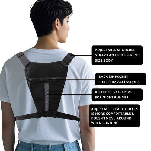 Outdoor Sports Chest Bag for Men, Running Vest Tactical Pack, Water Resistant... - Bild 4 von 6