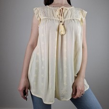 Light Weight Cream Summer Blouse Size UK 12 F&F Excellent Condition