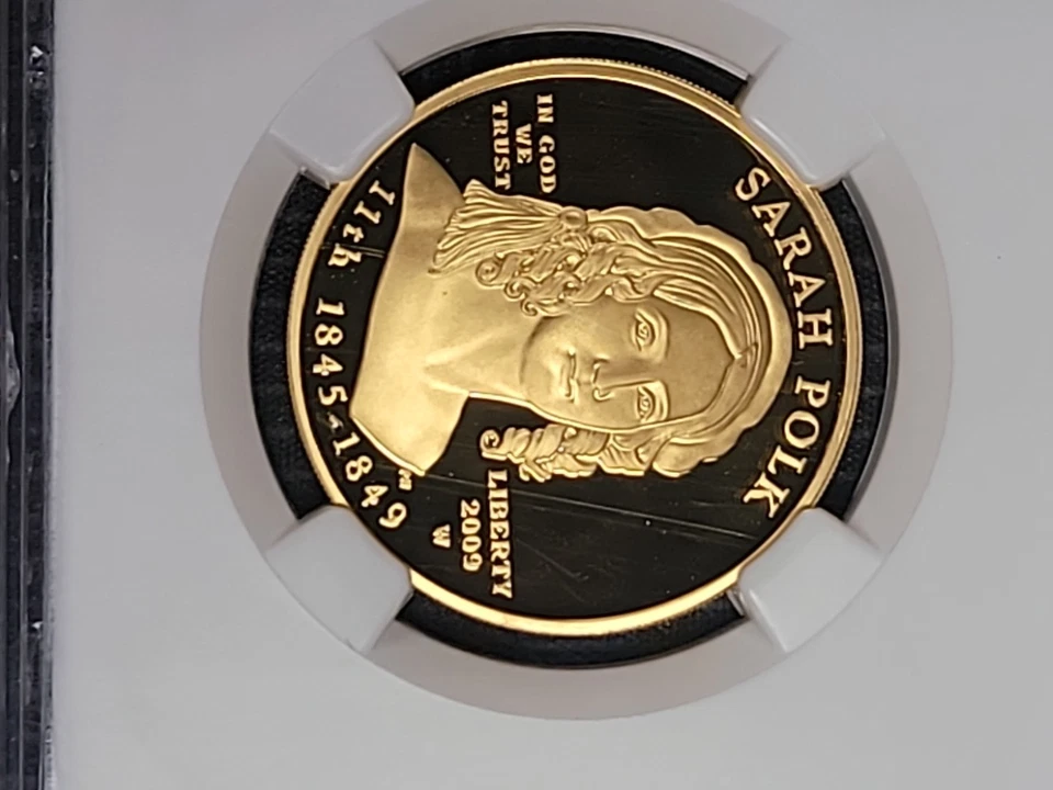 SARAH POLK 2009 $10 GOLD PF70 ULTRA CAMEO FIRST SPOUSE SERIES - Image 3 of 4