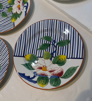 Vintage Tiffany & Co Este Ceramiche Set of 6 Dinner Plates - Made in Italy RARE!