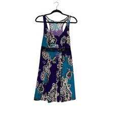 Vintage Y2K Paisley Lace Teal Purple Slip Dress Nightgown Fairy Whimsigoth Indie