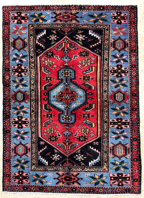#ad 5x8 Zanjan Tribal Red Geometric Wool Hand Knotted Oriental Area Rug 5#x27; x 8#x27; $478.40