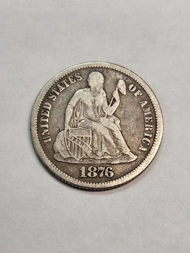 1876-cc Seated Liberty Dime 10c Carson City Mint