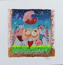 Leo Nisi - Unique original work on cardboard, signed