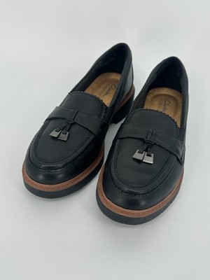 Clarks Collection Women s Westlynn Bella Leather Loafers Black Size 7.5M NIB