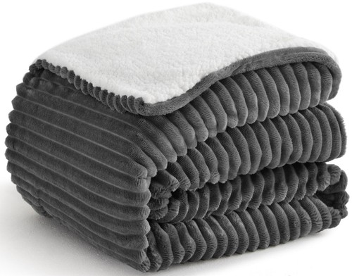 Sherpa Blanket Throw - Soft Cozy Fleece, Warm for Winter, Reversible for Sofa...