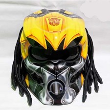 LA NOUVELLE TÊTE DE CASQUE MOTO PREDATOR PEINTE BUMBLEBEE DOT & CERTIFIÉ ECE