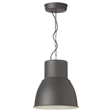 New VINTAGE IKEA HEKTAR PENDANT LIGHT DARK GREY 38cm INDUSTRIAL CEILING LAMP UK