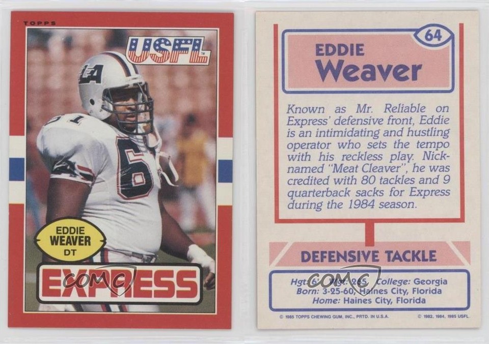 1985 Topps USFL Eddie Weaver #64 0l4h | eBay UK