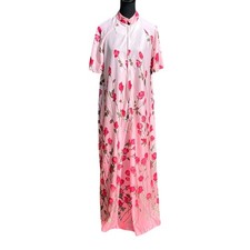 Fabulous Vintage Floral Rose Pink Robe Loungewear House Dress