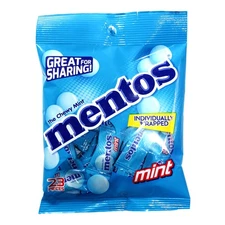 Perfetti (1) Bag Mentos Mint Flavored - The Chewy Mint Candy - 23 Individually