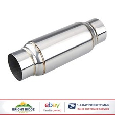 Performance Muffler 3 Inch Inlet Outlet With Deep Tone And Polished Finish