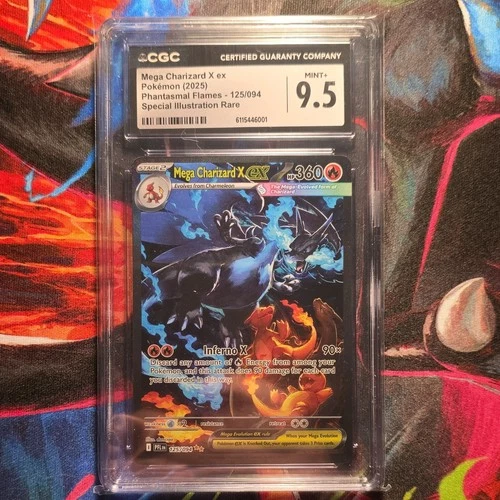 Pokémon Mega Charizard X ex Phantasmal Flames Rare Holo CGC 9.5 125/094 360 HP