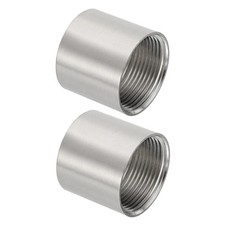 304 Stainless Steel Pipe Coupling 2 Pcs, 1-1/4" x 1-1/4" Female BSPT Thread S...