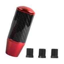 Carbon Fiber Gear Stick Shift Knob - Cool Buttonless Automatic Manual Car Red
