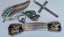 VTG Old Pawn Native American Navajo Sterling Silver Jewelry Lot Ring Turquoise