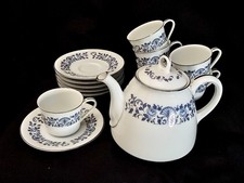 Vintage NORITAKE Royal Blue 13PC Tea Set ? Teapot Cups Saucers Nippon Toki Kaish