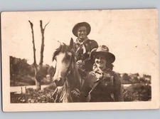 c1910 Couple On Horse At Hillside Pleasure Park Belleville New Jersey NJ RPPC