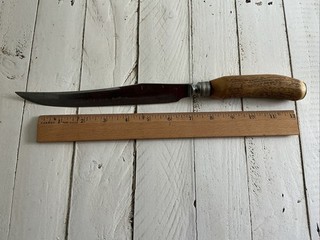 Lamson 14” Stainless Steel Carving Knife Stag Antler Handle Nice Condition