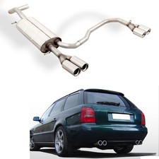 FOX Endschalldämpfer je 2x76mm mit Absorber Audi A4 B5 Limo Avant Benzin Diesel