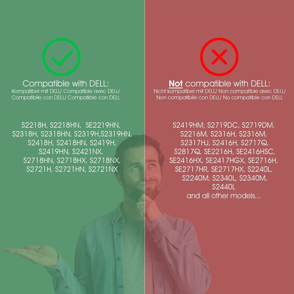 DELL S2218, S2318, S2418, S2419, S2421, 2721 Monitor VESA Adapter - 75x75 mm - Image 3 of 4