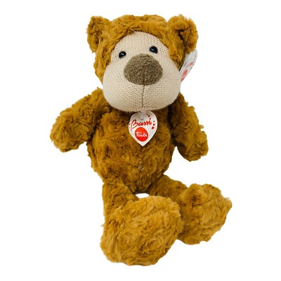 Trudi Best Bussi Soft Brown Floppy Bear Medium 19703 Knit Face New with Tag 10''