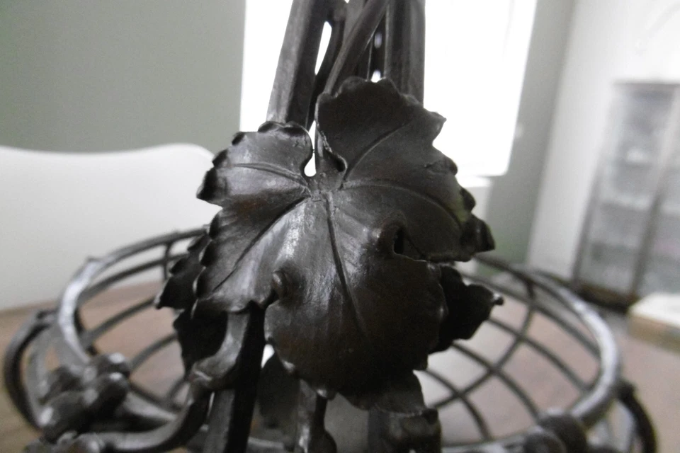 ancien panier coupe en fer forgé époque art déco - Photo 4/4