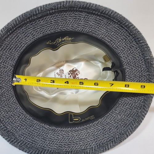 Vintage Bollman Men's Gray Wool Fedora Classic Lined Hat Sz Large Feathers USA - Picture 12 of 13