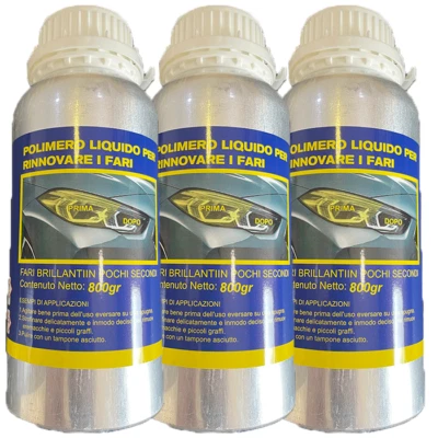 HONGU 3x Polimero liquido kit lucidatura fari fanali auto ricarica ripristino 800 gr