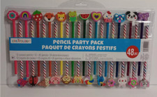 Lot of 4 Creatology Pencil Party Packs 48 Pieces Pencils With Cute Erasers New