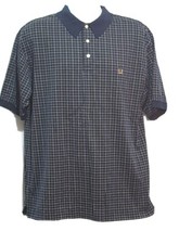 Tommy Hilfiger Golf Mens Size Large Check Blue Polo Shirt Short Sleeve Y2K