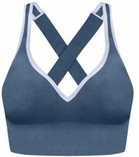 LINGERIE BRASSIERE SPORT BLEU DIM MAINTIEN LEGER YOGA GYM PILATE NEUF D08FK