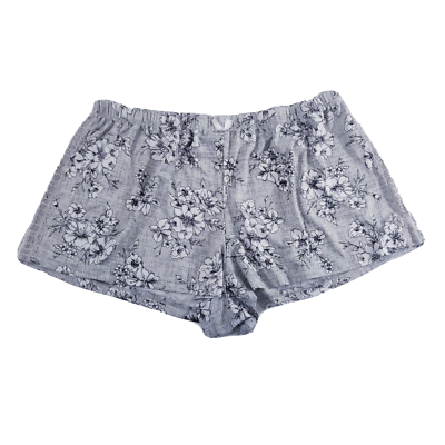 Laura Ashley Pajama Shorts Women Size Large Gray Black Floral | eBay