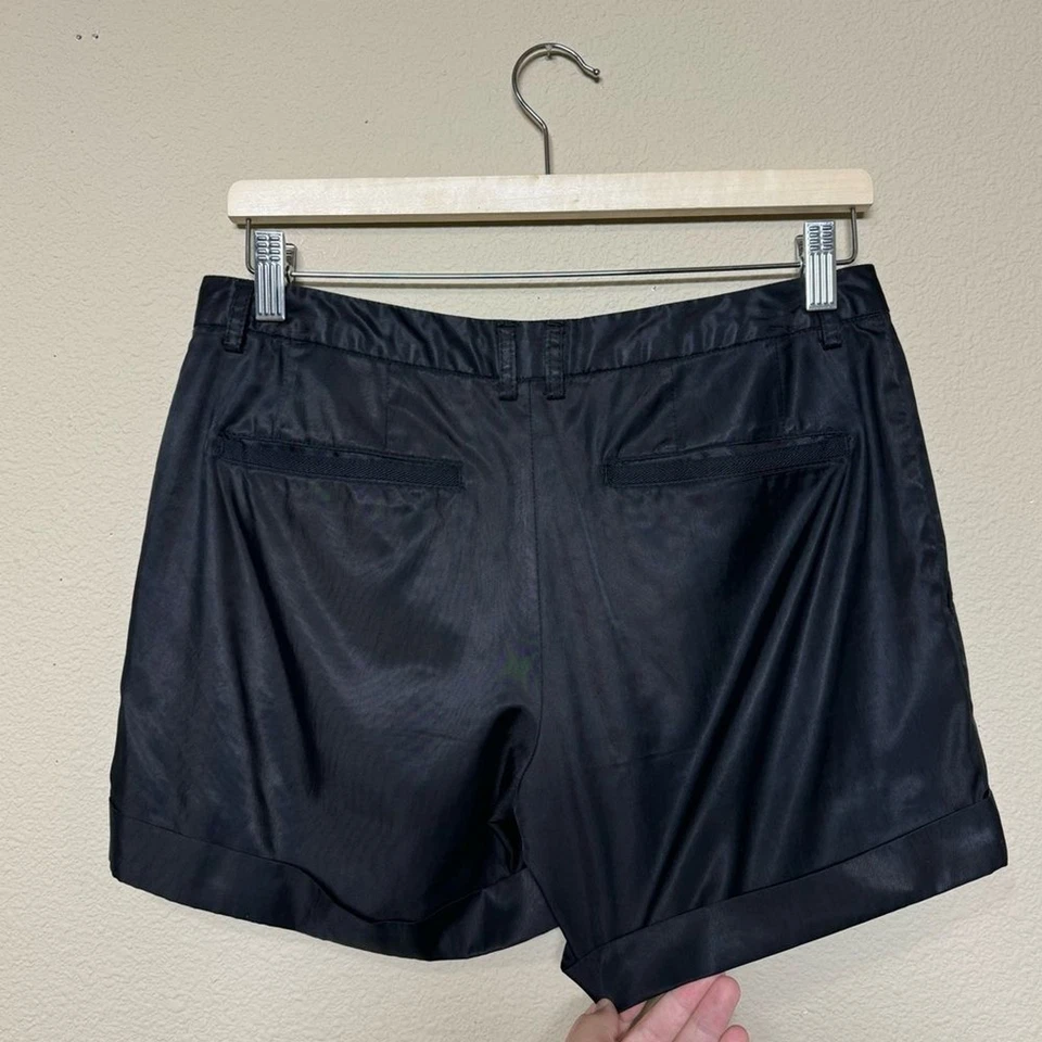 Converse Pantalones Cortos Mujer 4 Nylon Mezcla Satén Brillante Puños Pantalones Cortos Negro Foto 2 de 4