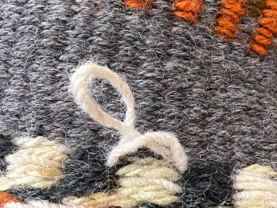 Grande Vintage Tejido Lana Colgante de Pared Rayas Geométricas Flecos 35"x65" Rústico Foto 2 de 3